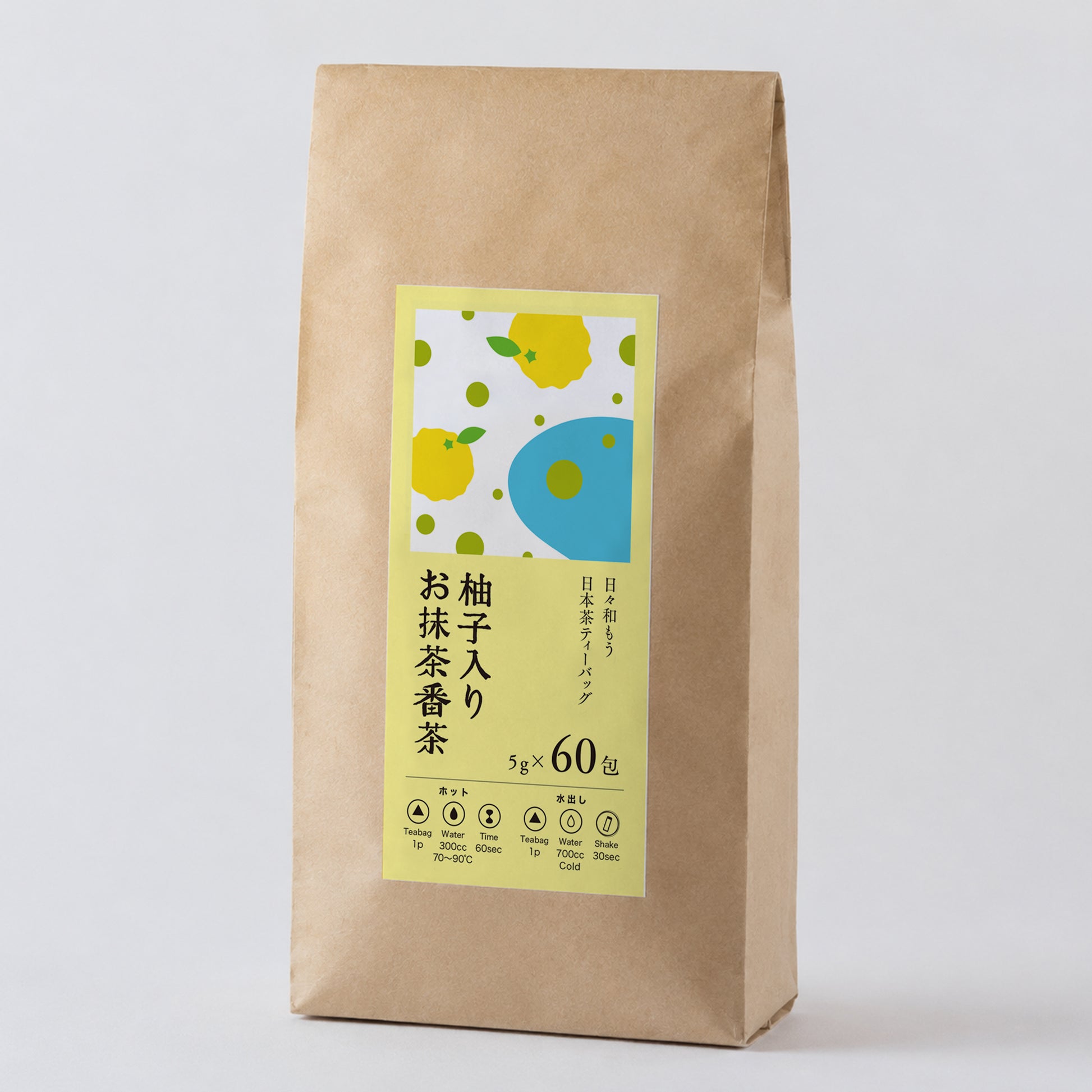 大容量柚子入りお抹茶番茶60包